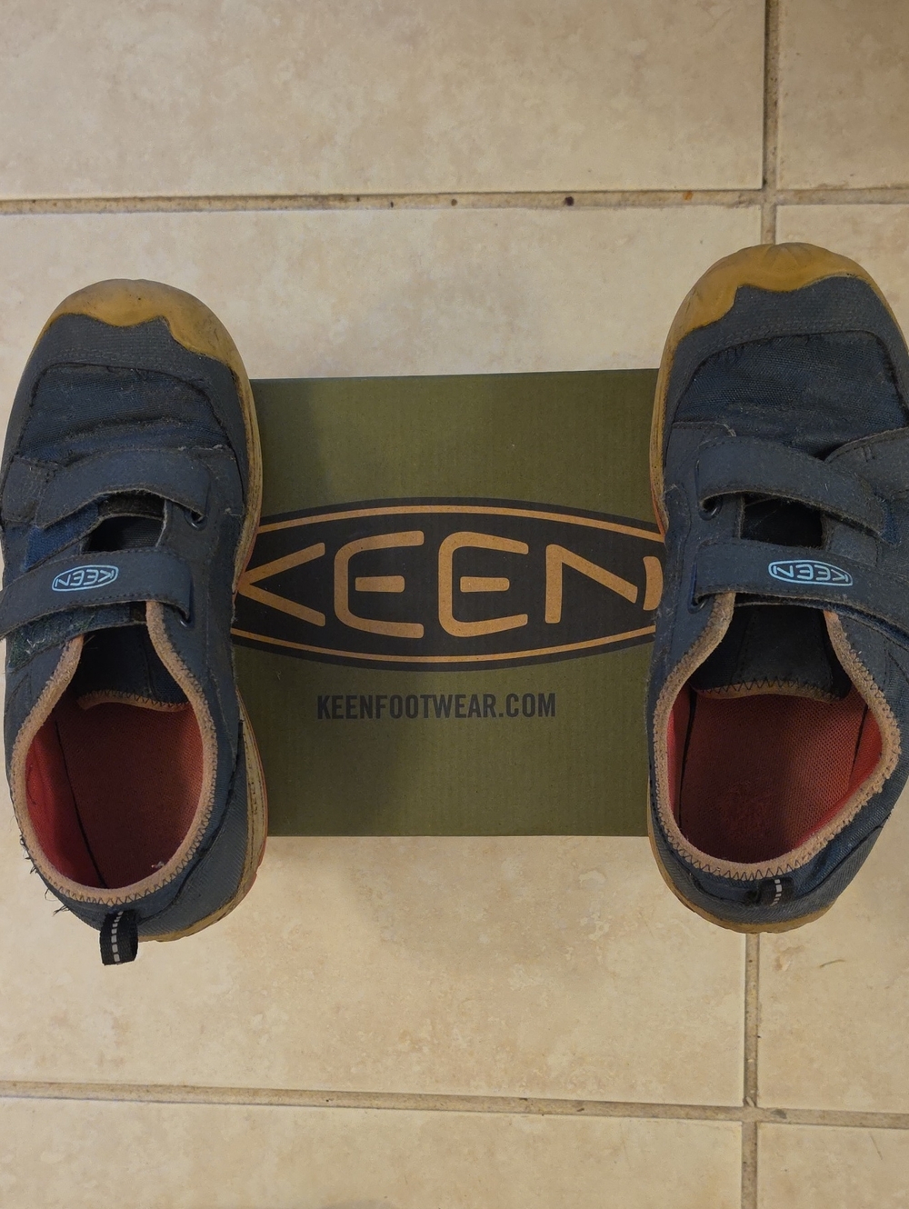 Keen Kids Navy and Tan Velcro Sneakers